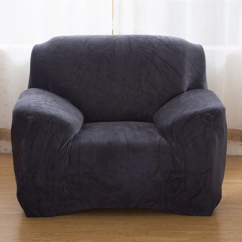 Теплый плюшевый чехол для дивана плотный эластичный зимний чехлы гостиной 1/2/3/4