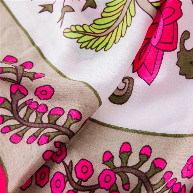 

Women silk Scarf Multicolor Cotton Shawl Ethnic style Print Tassels blanket scarves lady Seaside beach bandana
