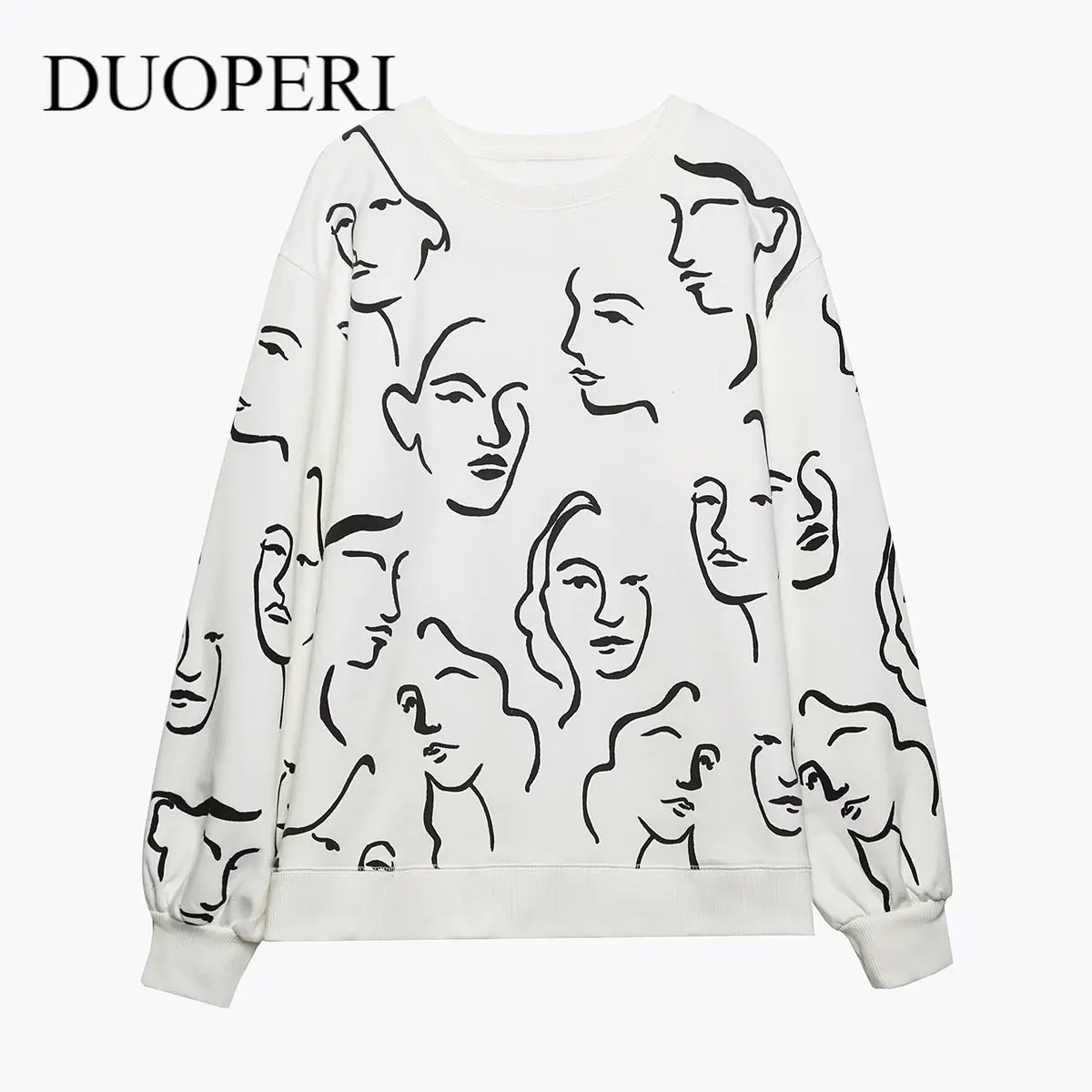 

Женский свитшот с длинным рукавом и круглым вырезом