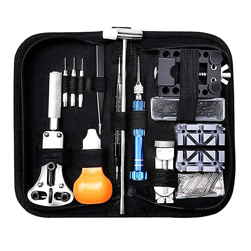 120pcs Watch Repair tool Kit Watch Link Pin Remover Case Opener Spring Bar Remover  Repair WatchTool Kit watch repair tool kit spring bar repair pry screwdriver metal watchmaker link remover set hammer watch strap holder accessory