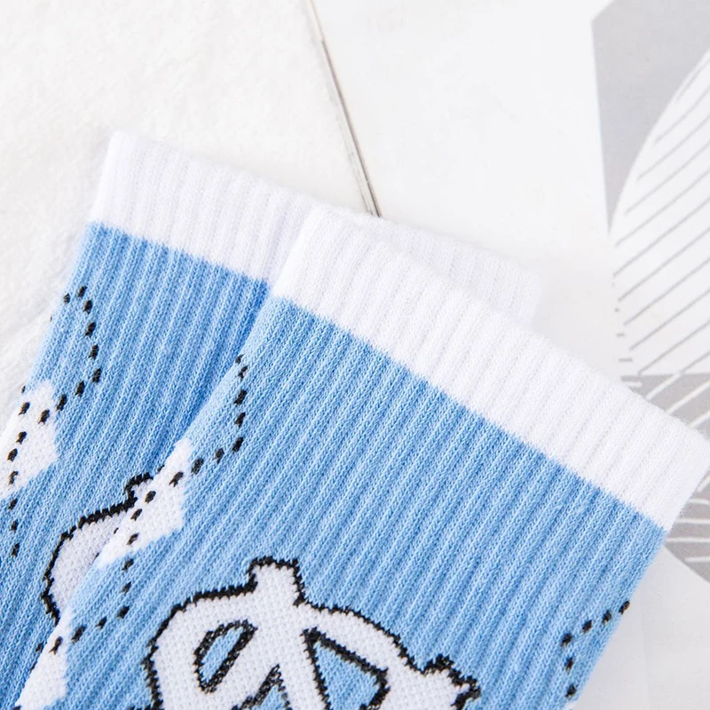 

2021 New Breathable Cotton Couple Autumn 1Pair Mid Tube Socks for Women Sports Harajuku Style Basketball Cotton Socks
