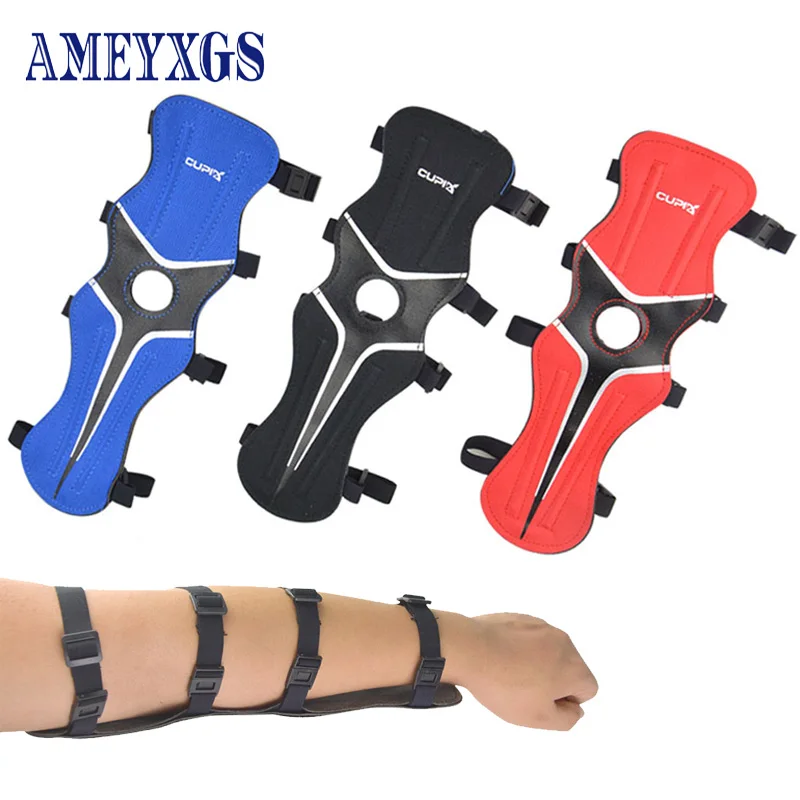 

1pc 4 Strap Archery Arm Guard Protection Forearm Safe Adjustable Nylon Bow and Arrow Hunting Shooting Accessories Protector