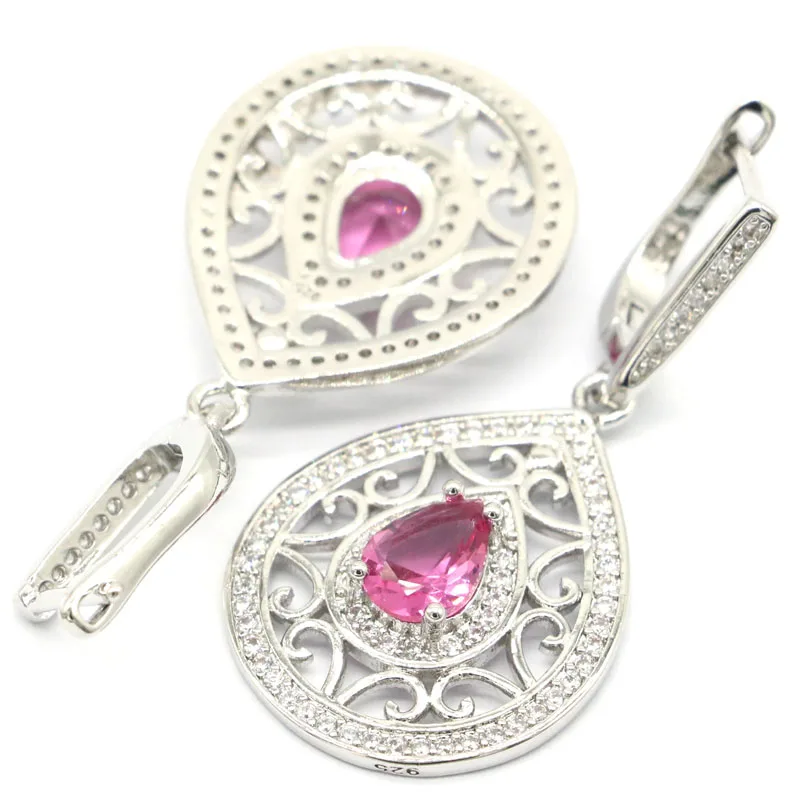 41x20 мм великолепные создан розовый турмалин CZ для Для женщин Свадебная одежда на