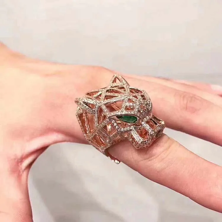 Настоящее серебряное кольцо с пантерой для Для женщин мужчин 925 пробы серебряные