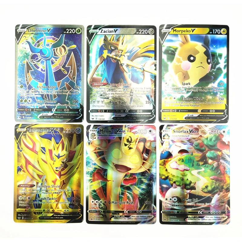 64 шт./лот Pokemon Vmax TAG английские флэш-карты игра коллекционные карты Рождественский