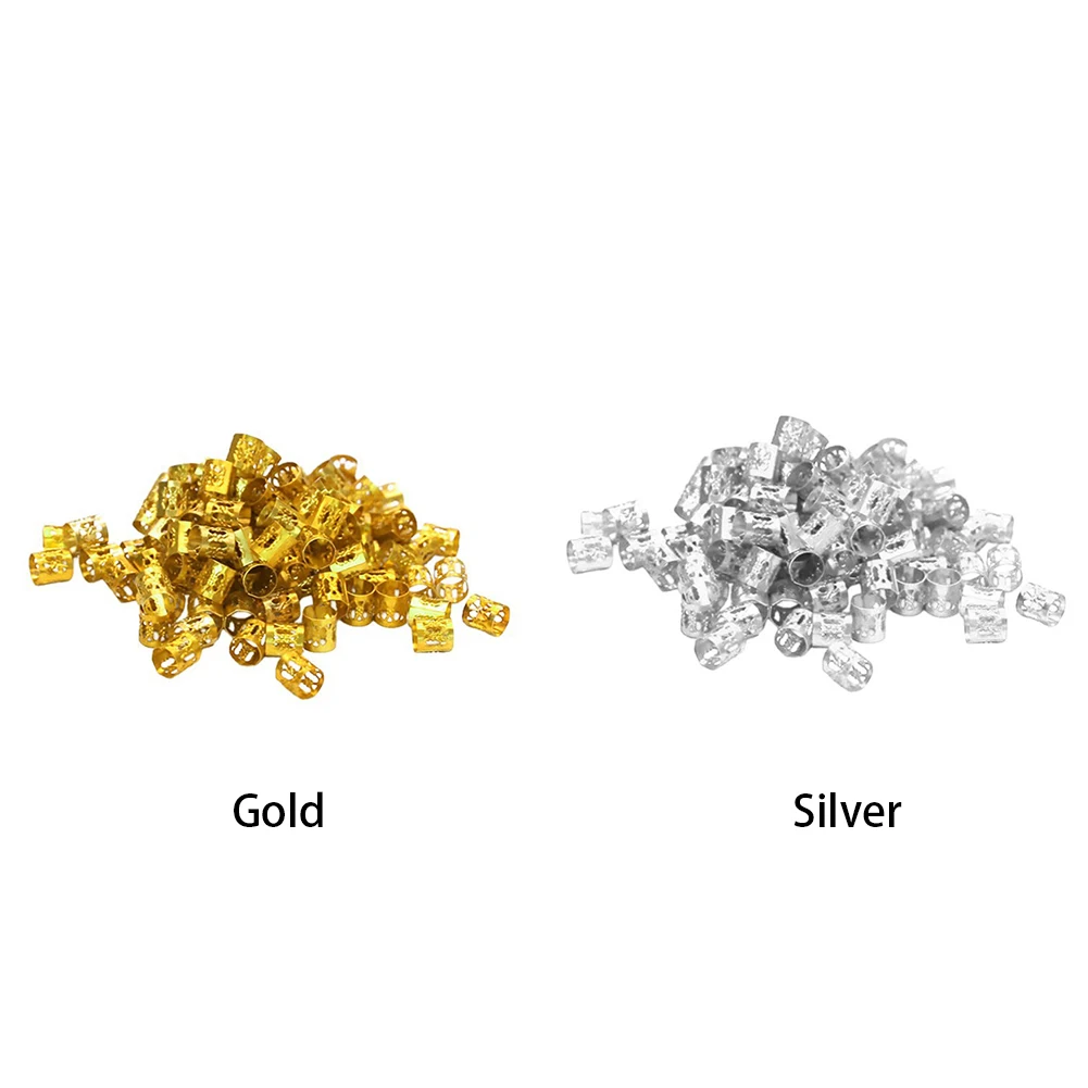 100 шт Золотое металлическое кольцо дреды бусины для косичек волосы дредов