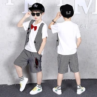 summer 2pcs suits boy clothing set hip hop style letter t shirt pants teenage boy clothes tracksuit young children clothing sets