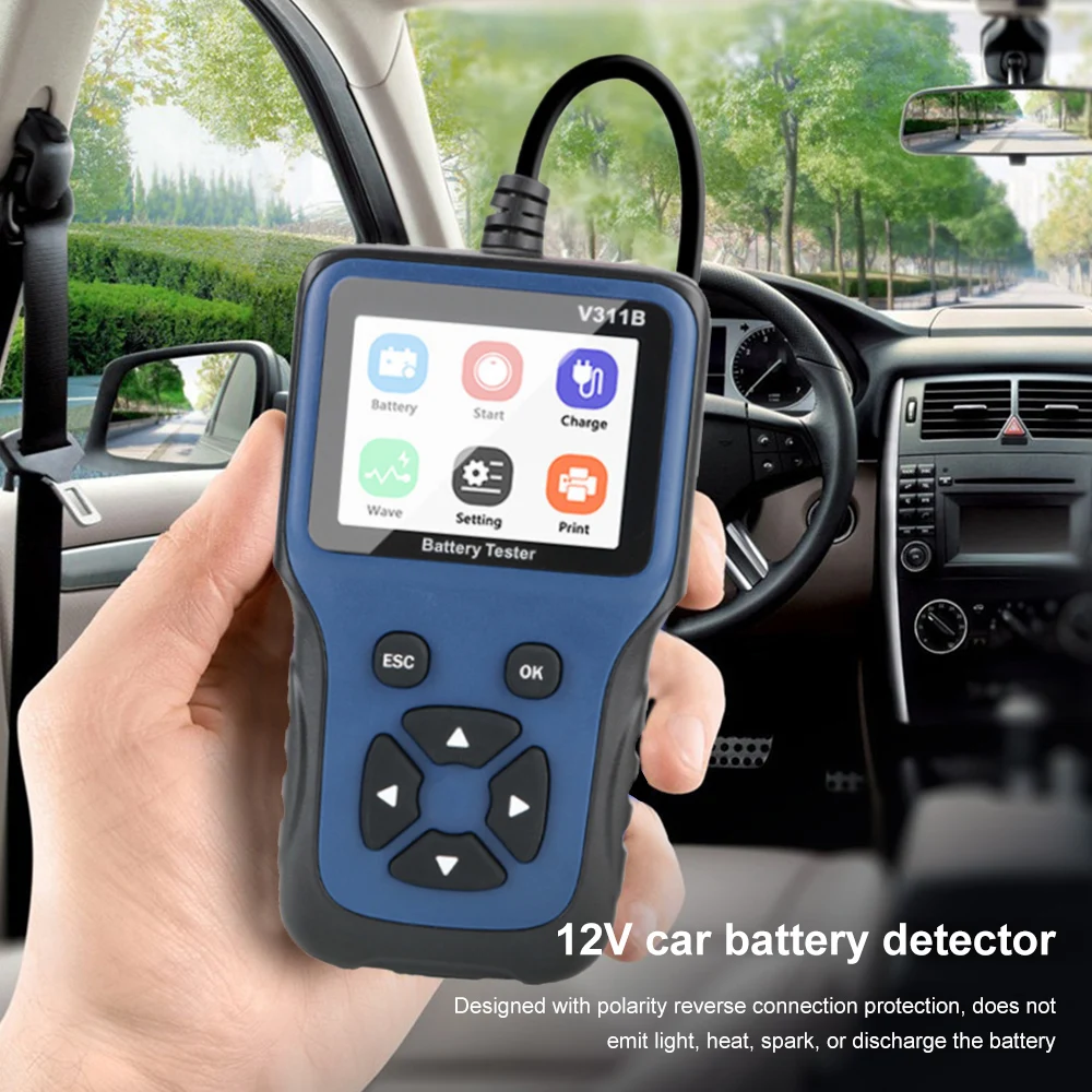 

Automotive Battery Test 12V 2.8 Inch LCD Car Battery Charger Tester Charging Load Auto Analyzer Diagnostic Tool