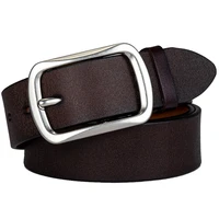 man belt genuine leather gold silver copper buckle cowhide business casual fashion designer trendy luxury high quality male belt