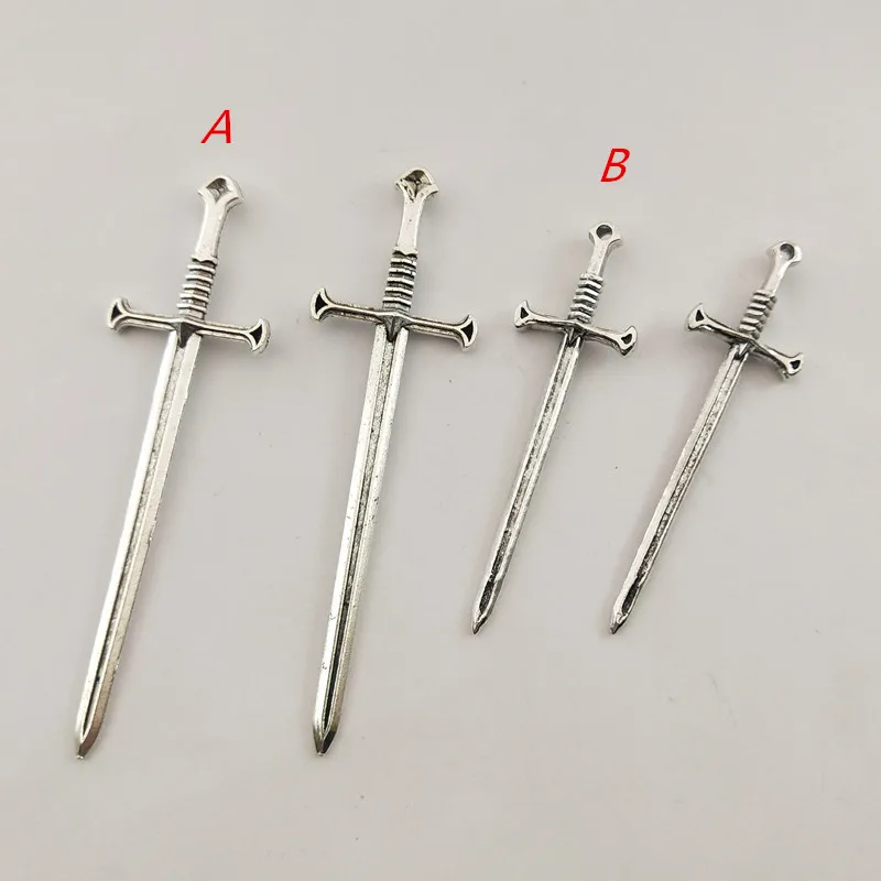 Подвески в виде меча тибетское серебро 6 шт.|Шармы| |