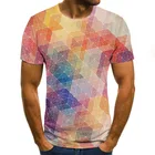 Мужская летняя футболка с 3D-принтом, забавная футболка с коротким рукавом и цветным принтом, 2021