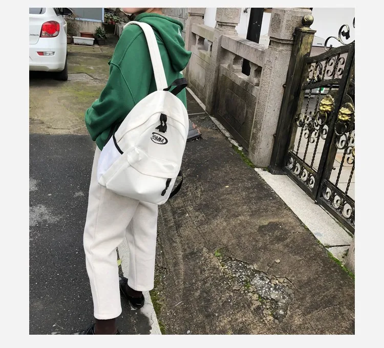 

Simple Harajuku round standard student male and female couple schoolbag college style casual large-capacity backpack