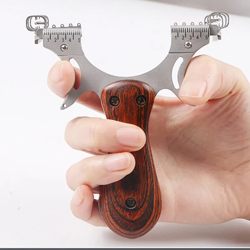 

Flat leather slingshot precision stainless steel outdoor slingshot competition