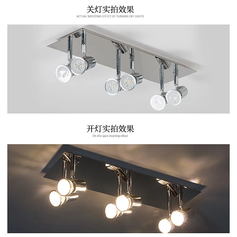 

Way Rotatable Iron Led Ceiling Light Angle Adjustable Showcase Lamp GU10 Living Room LED Cabinet Spot Lighting 110-240V MJ1015