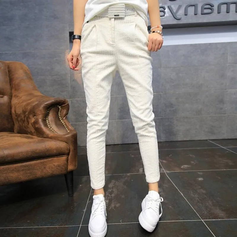 Брюки женские вельветовые до щиколотки Осень-зима | Женская одежда