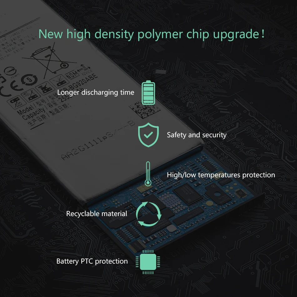 Замена Батарея EB-BG920ABE для Samsung Galaxy S6 SM-G920 G920F G920i G920A G920V G9200 G9208 G9209 2550 мА-ч