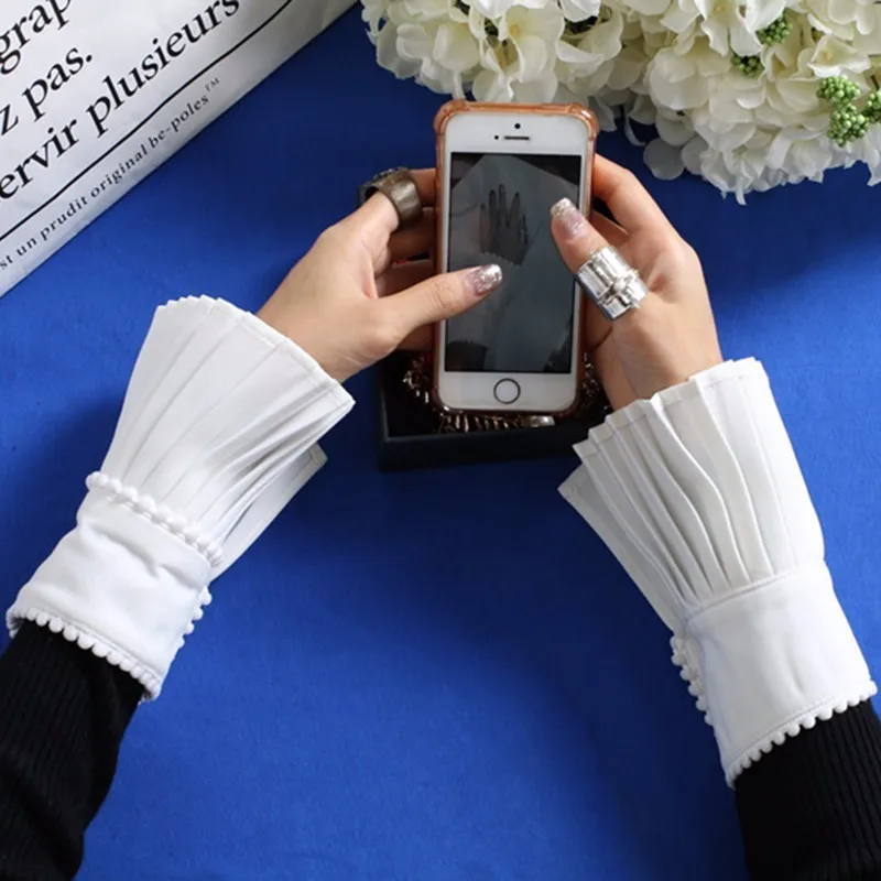 CHICEVER 2020 весенние модные женские перчатки с бусинами плиссированные оборки белые