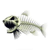 scary skeleton fish fishing car sticker decals 3d styling motorcycle decal accessories 18cmx11 7cm
