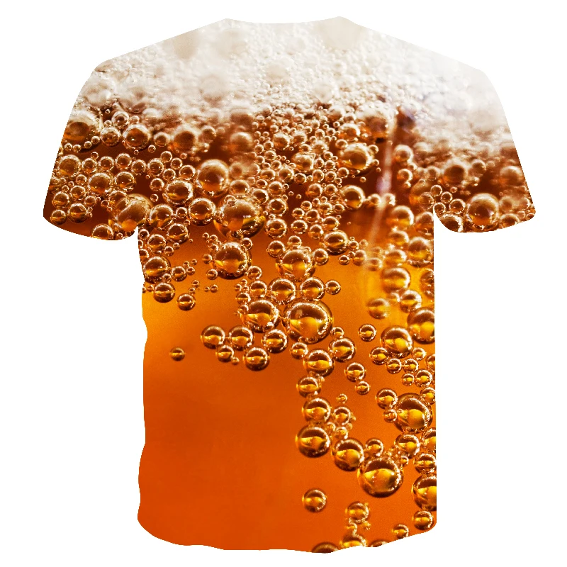 Новинка футболка мужская 3D Футболка с принтом пива хип хоп Crewneck короткий рукав Мужская/Женская футболка футболки забавные мужские футболки