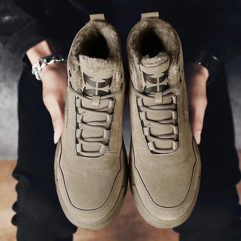 

2020 Men Casual Shoes Plush Warm Male Fashion Mid-Calf Work Boot Outdoor Snow Boots Tooling boots