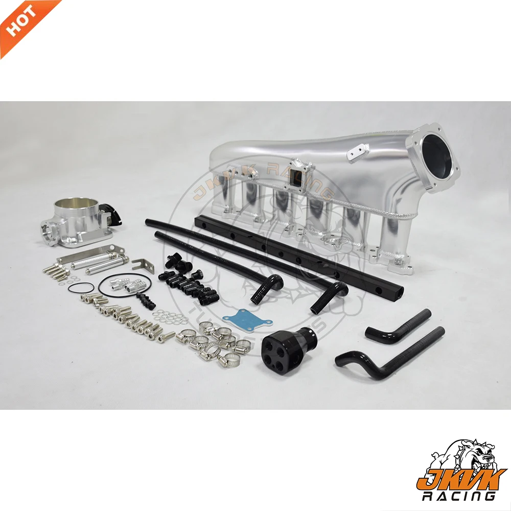 

JKVK RACING Billet Intake Manifold For RB26 RB26det R32 R33 R34 SKY line GT-R Intake Manifold Kits With 90MM THROTTLE BODY