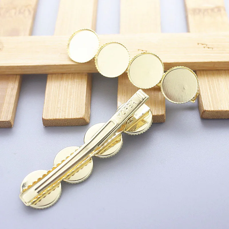 

5pcs/lot Ladies thin square hairpin 6cm golden hairpin diy plate hairpin round metal alligator clip hairpin accessories