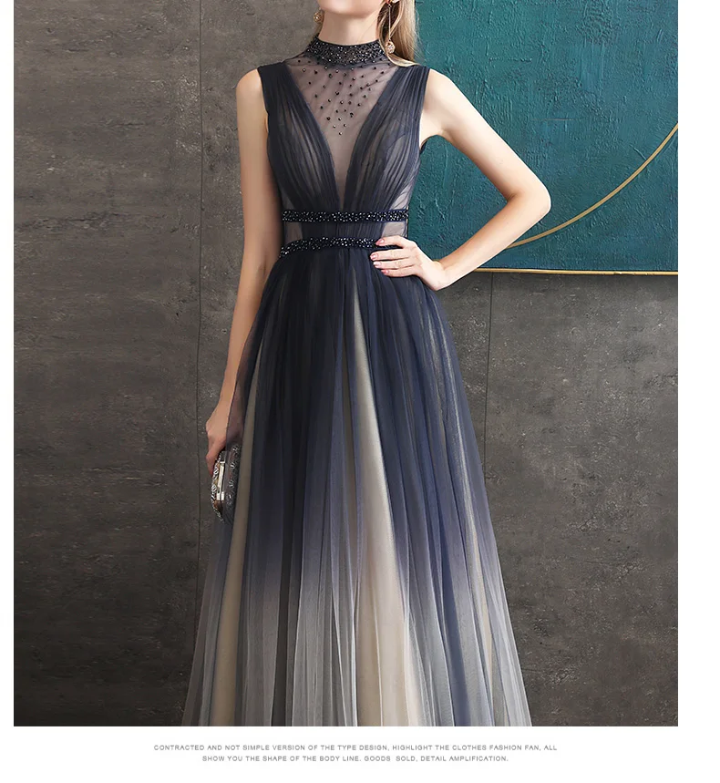 

Banquet Evening Dress Female Noble Temperament Gradient Dress Skirt High-end Elegant Atmosphere Host Dress Dress Dress