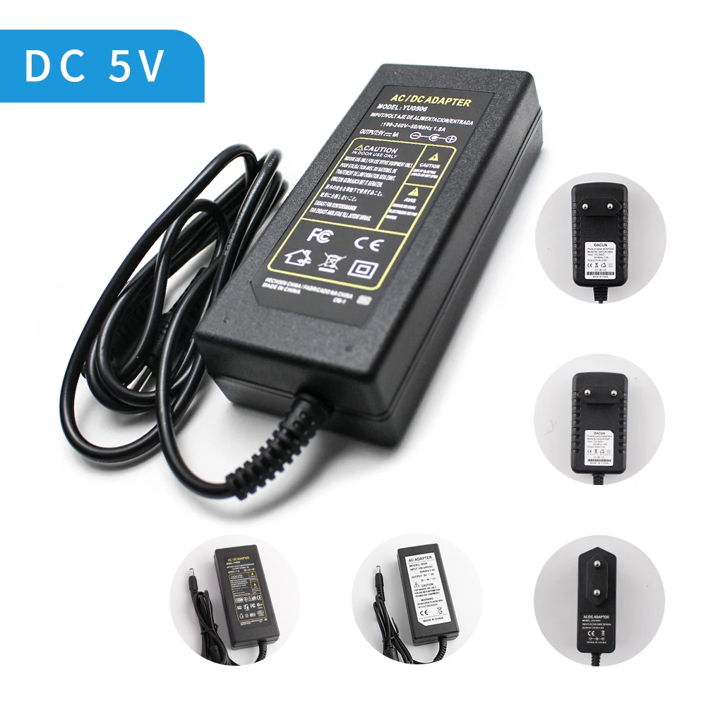 Адаптер питания DC 5 V 5A 6A 8A адаптеры Вольт 25W 30W 40W AC мощность AC/DC адаптер лампы