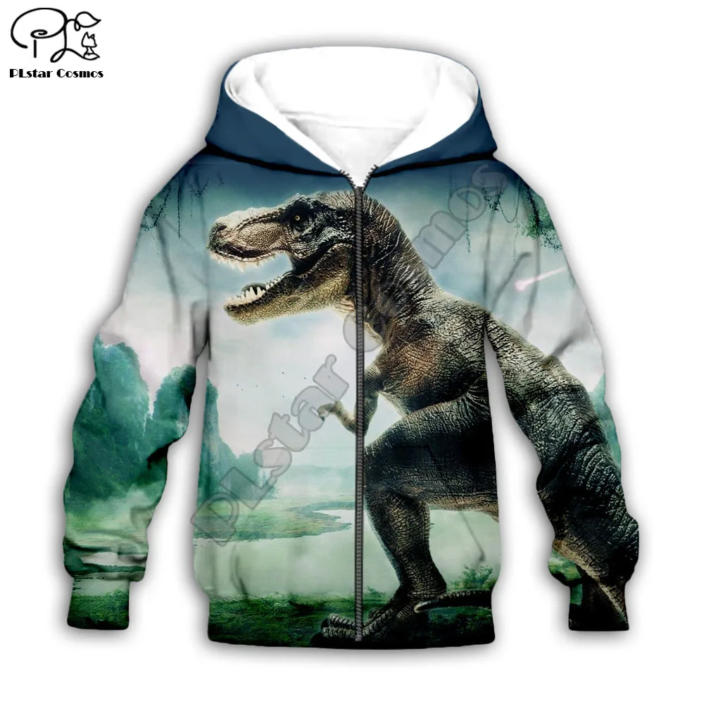 Толстовка детская с капюшоном и 3D-принтом динозавра для мальчиков девочек костюм