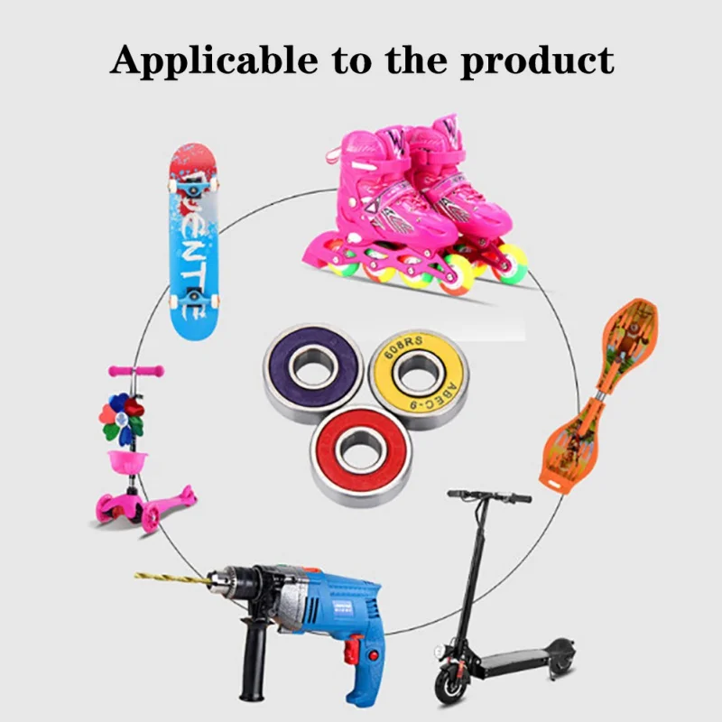 

Skateboard Wheel Slide Bearing ABEC-9 Red Cover Yellow Cover Purple Cover 16PCS Smooth Small Friction Double Rocker Accessories