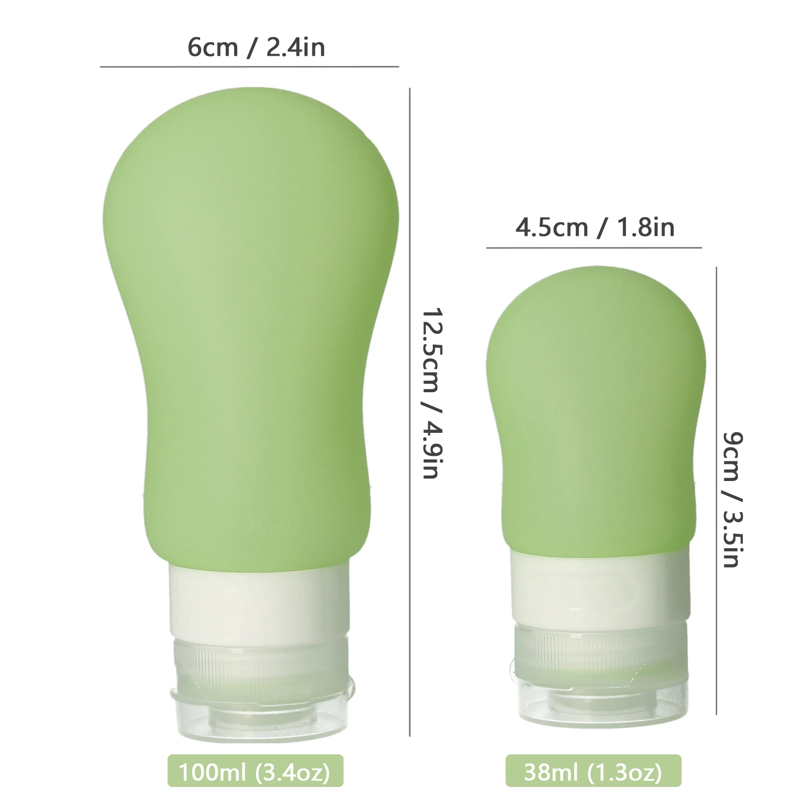 

Silicone Travel Bottles Leak Proof 100ml & 38ml Squeezable Travel Size Toiletries Containers Portable Travel Bottle Container