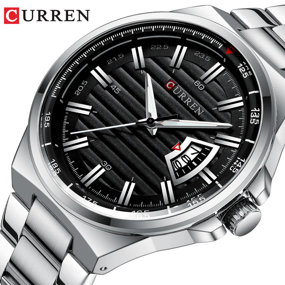 CURREN Top Brand Luxury Full Steel Watches Men Sports Business Casual quartz Wrist Military Wristwatch zegarek meski | Наручные часы