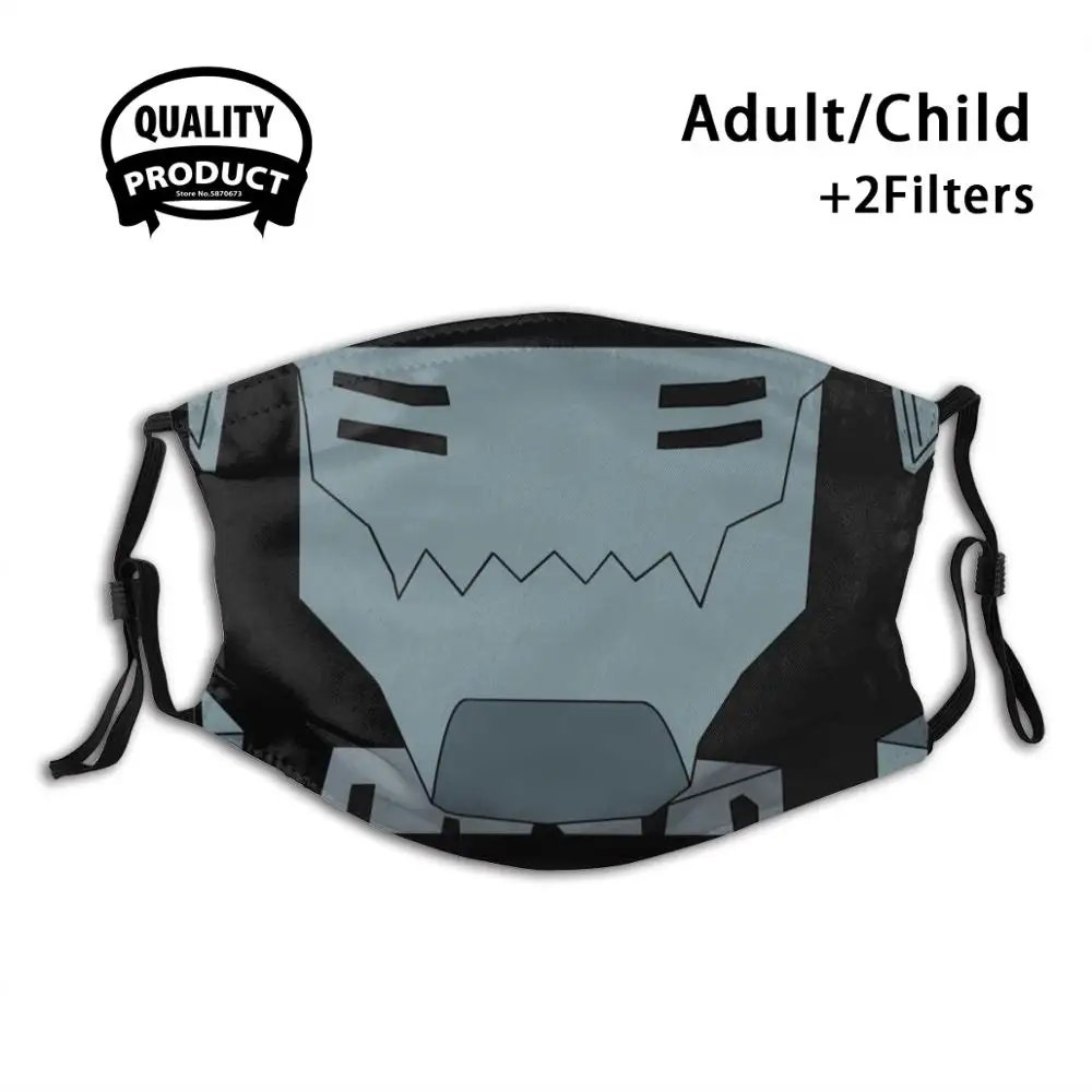 

Многоразовая защитная маска Alphonse для мужчин и женщин, маска с фильтром для детей, металлический полноразмерный Alchemist Brother, шлем