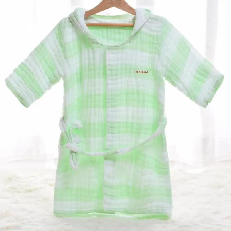 6 слойный муслиновый хлопок детские халаты банные для детей девочек пижамы в