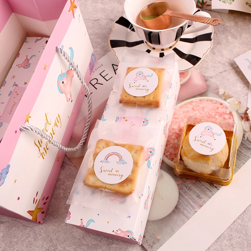 Милый дневной пакет для печенья подарочный бумажный креативный стикер в виде