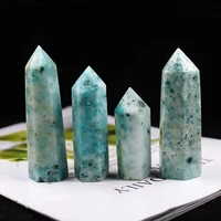 1pc natural quartz green phoenix stone wand crystal stone healing energy point obelisk ore mineral specimen craft home decor