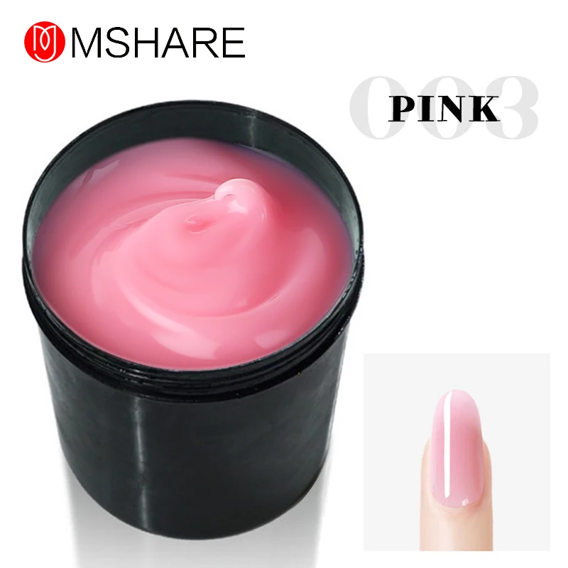 Pink MSHARE поли гель 1 кг Гель-лак для ногтей УФ твердый полигель замачиваемый толстый светодиодный Камуфляжный гель строительный гель акриловый гель - Цвет: Pink