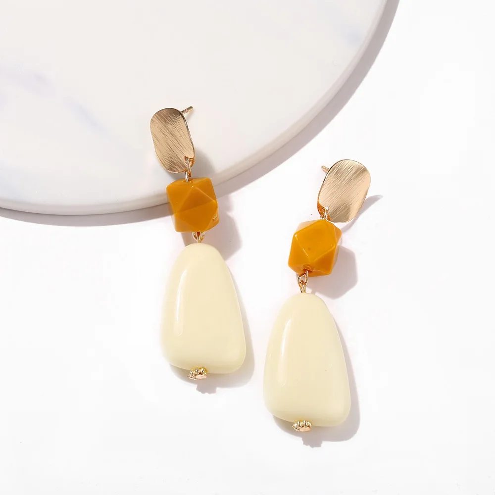 TEH Европа Америка простой смолы металла блесток Висячие серьги для женщин