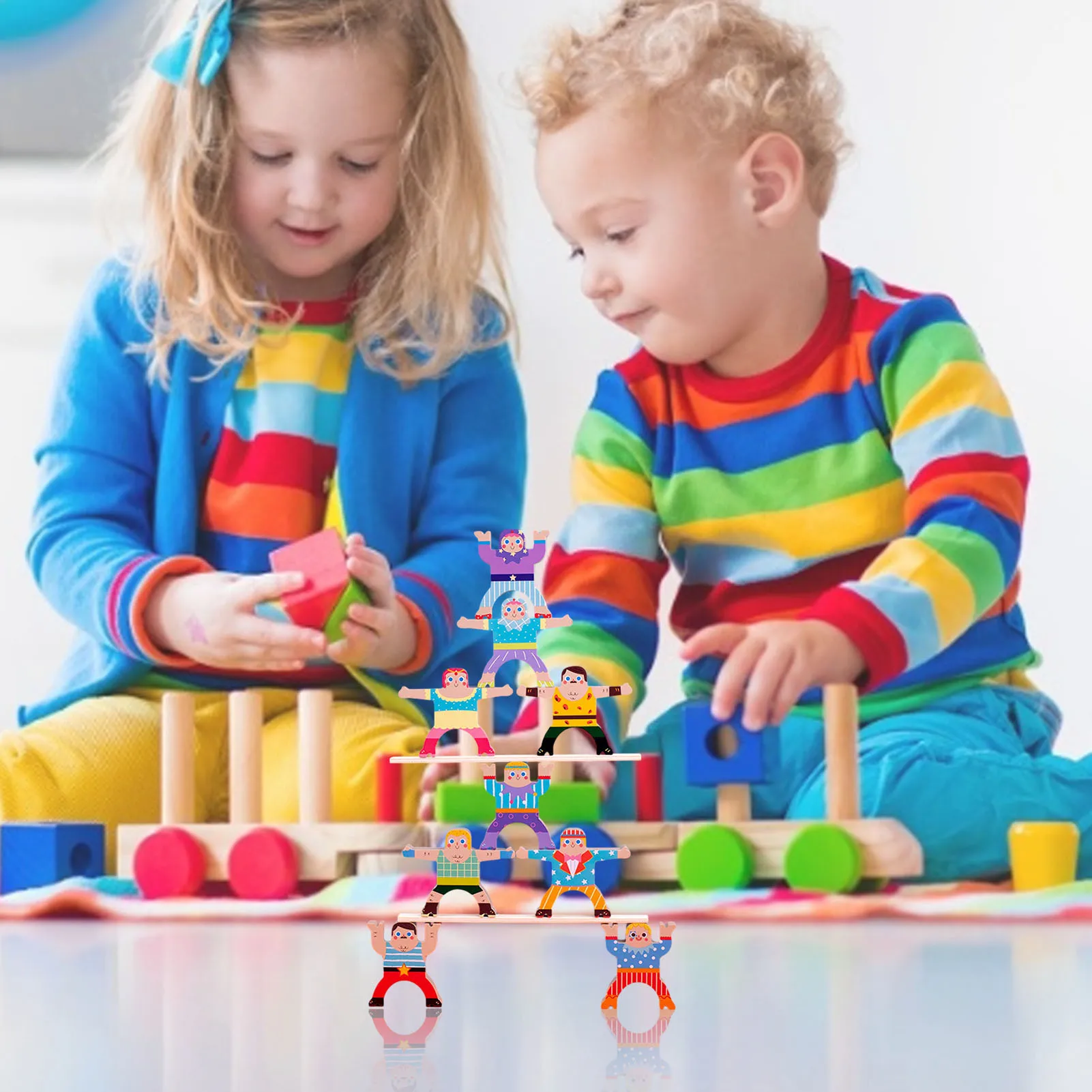 Лягушонка для штабелирования игра Kid балансирующие блоки кирпечей из глины