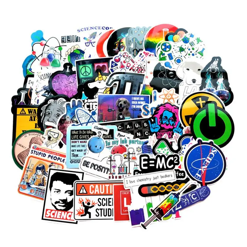 51 ⑤ упак. Science Chemistry Lab астронавт наклейки Blockchain Code Brain забавные для детей подарок