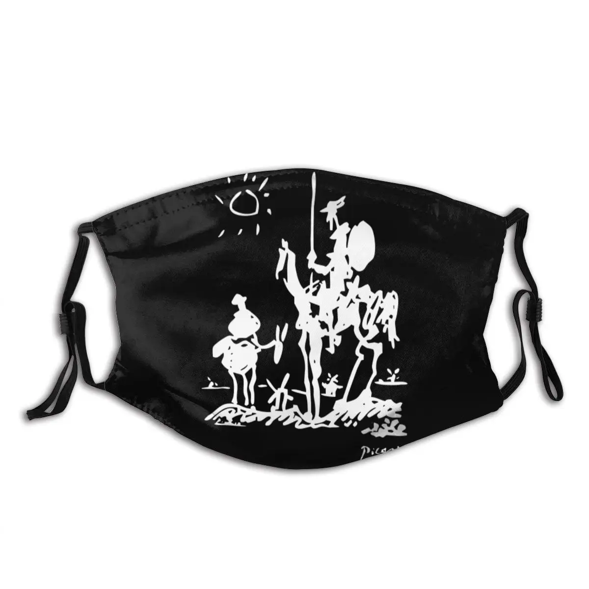 

Pablo Picasso Don Quixote 1955 Reproduction Non Disposable Mouth Face Mask Anti Wind Dustproof with Filters Earloop Protection