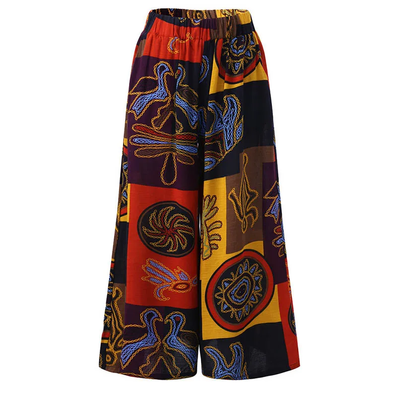Женские широкие брюки свободного размера плюс летние винтажные расклешенные с