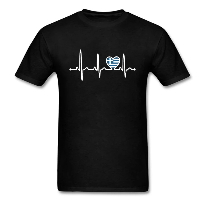 

2021 Summer Men T-shirt Noel Greece Country Flag Heartbeat Pride Tshirt T-shirt Men Tee Fashion Cotton Print Harajuku Tees Tops