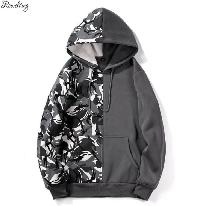 Новинка Осень зима камуфляжные толстовки контрастных цветов Мужской флисовый