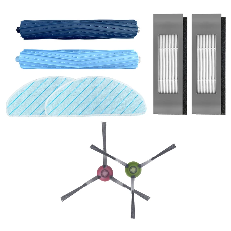 

8Pcs Main Brush Side Brush HEPA Filter Cleaning Cloth Mops For Ecovacs OZMO T9 AIVI Robot Vacuum Cleaner Accessories