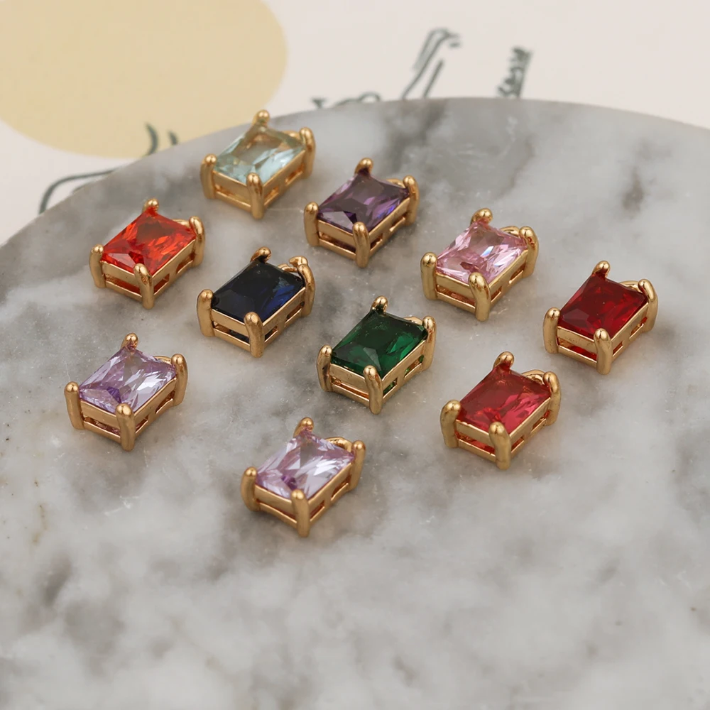 

HAOSAW 10Pcs 6*10MM Jewelry Accessories/CZ Pendant/Rectangle Shape/Choose/DIY Making/Hand Made/Jewelry Findings & Components