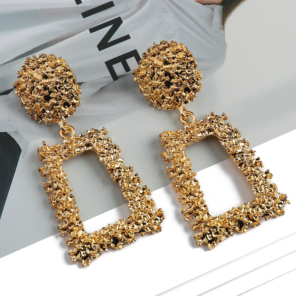 

Fashion Metal Pendant Jewelry Luxury Geometric Dangle Earrings For Women Girl Trend Punk Vintage High-Quality Ear Accessories