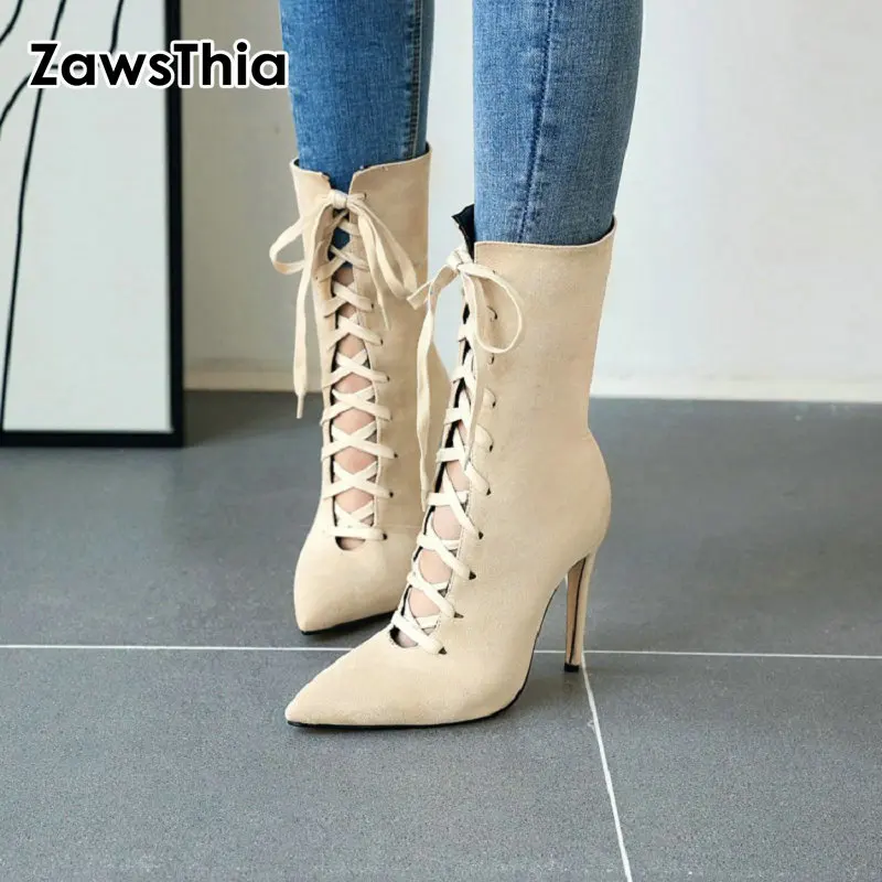 ZawsThia/леопардовые женские туфли лодочки на тонком высоком каблуке с острым носком