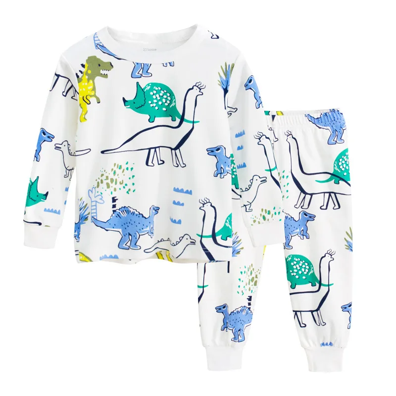 Детские пижамные комплекты для мальчиков Пижамный костюм с рисунком динозавра детская одежда сна героями