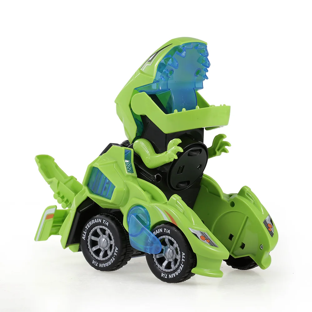 Автомобиль динозавр трансформер с светильник кой электровращение музыка экшн